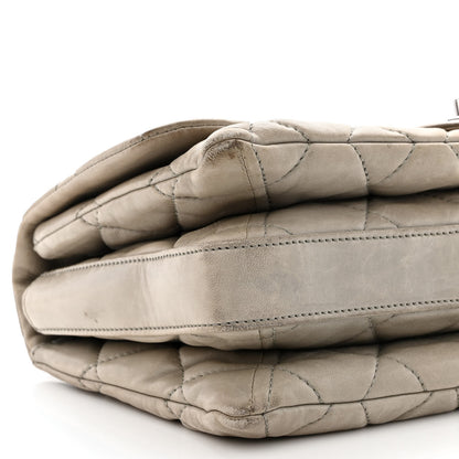 Chanel Lambskin Quilted Jumbo Chanel 3 Flap Light Grey 10 of 22