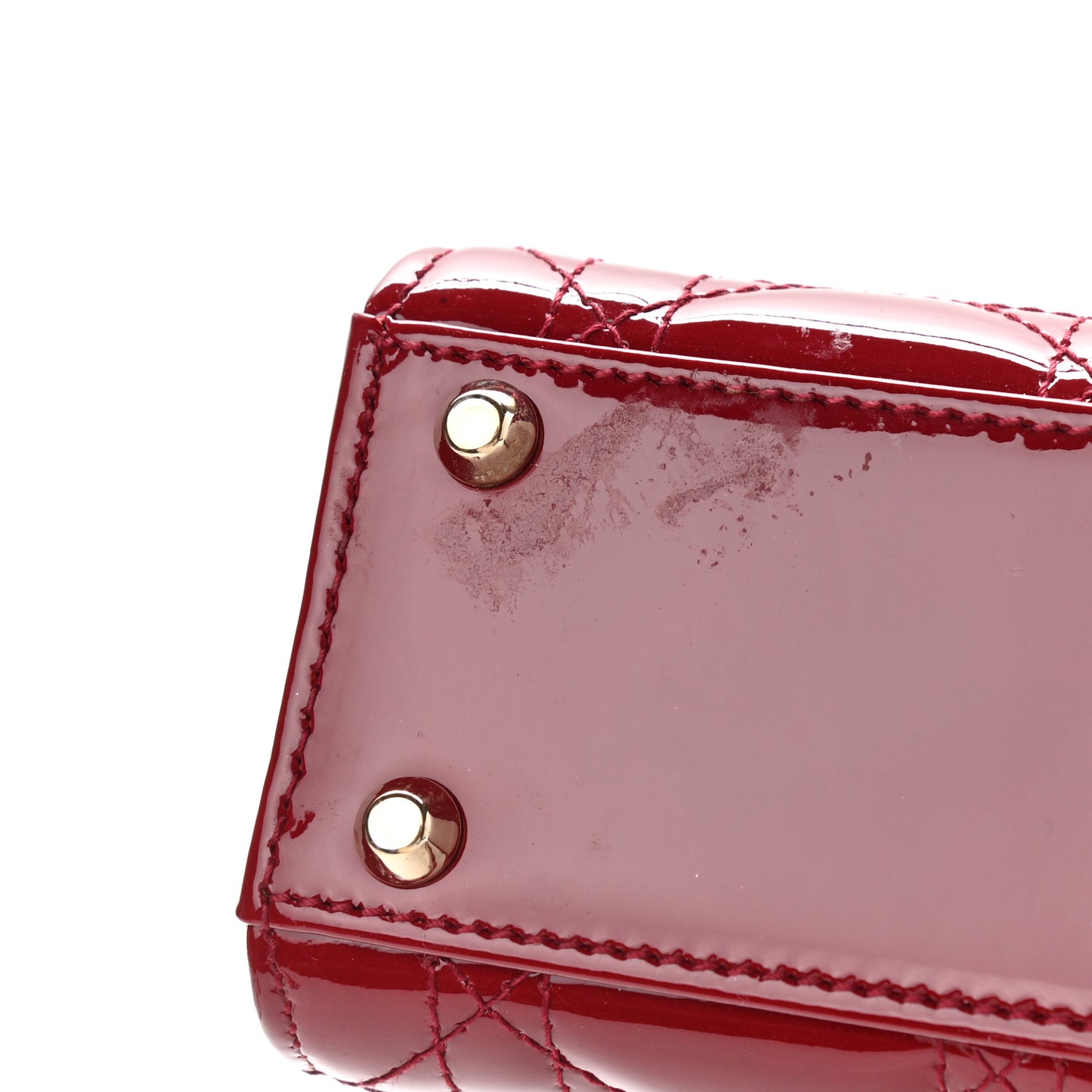Patent Cannage Mini Lady Dior Red