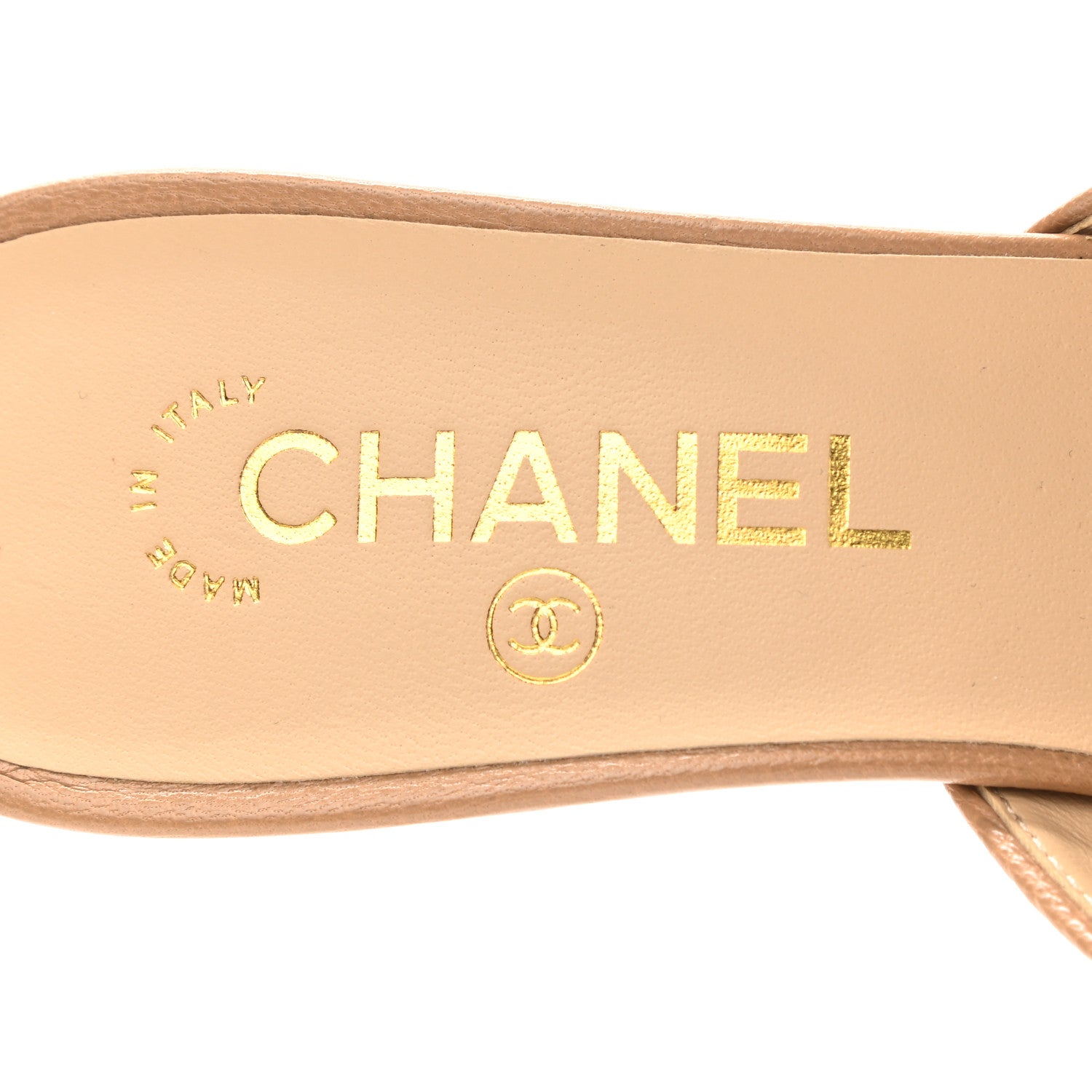 Chanel Lambskin Grosgrain Cap Toe CC Mules 39 Beige Black 7 of 10