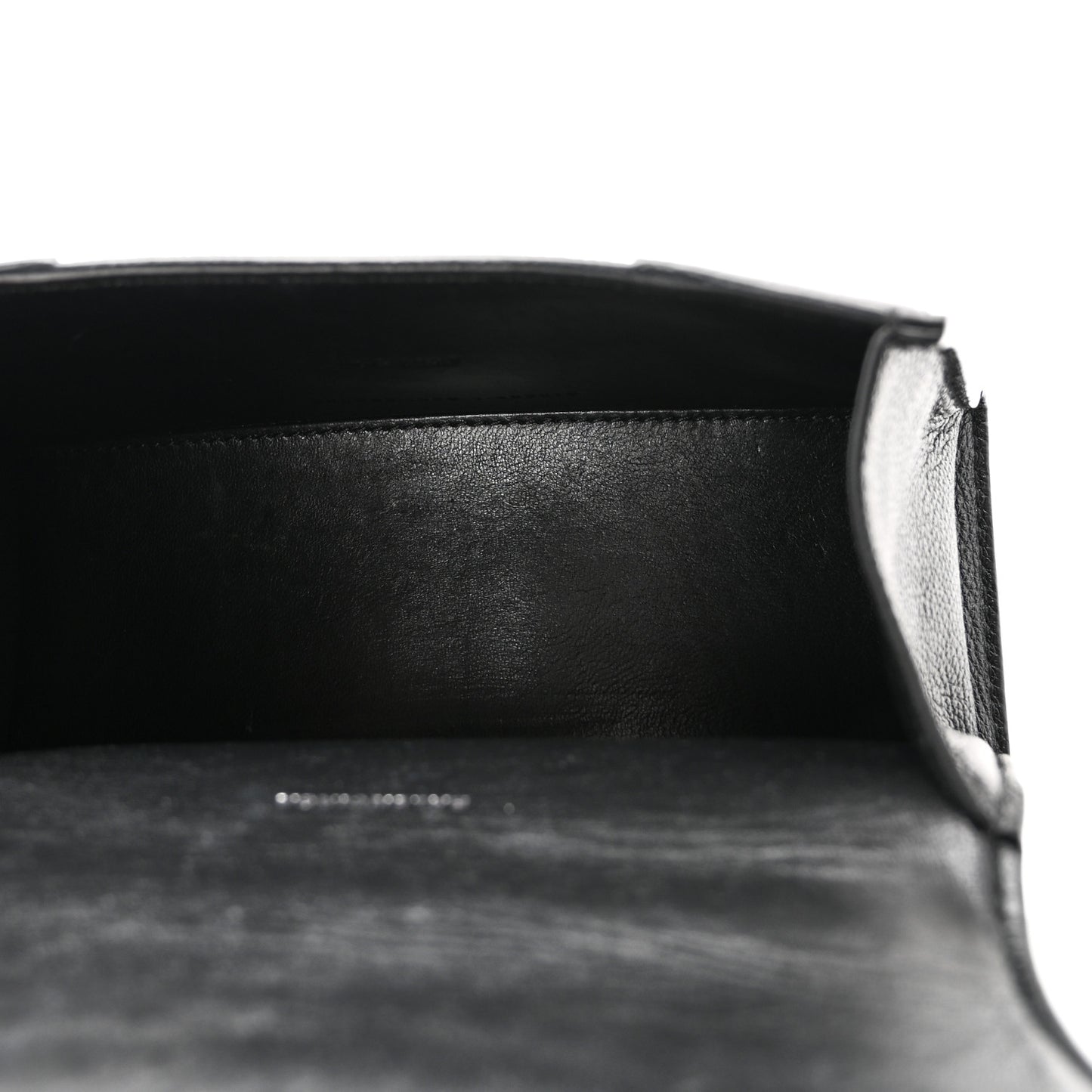 Grained Calfskin Hourglass Top Handle Bag XS Black