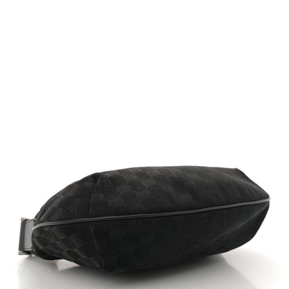 Gucci Monogram Web Medium Half Moon Hobo Black 4 of 12