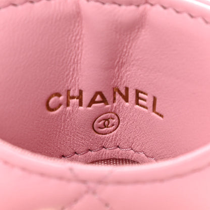 Chanel Lambskin Quilted Chanel Card Holder On Chain Pink 6 of 11