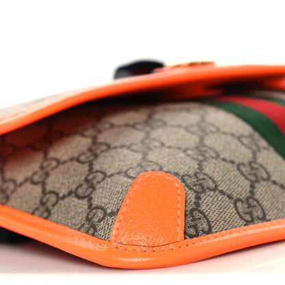 Gucci GG Supreme Monogram Web Small Ophidia Belt Bag Beige Ebony Orange Fluo 9 of 10