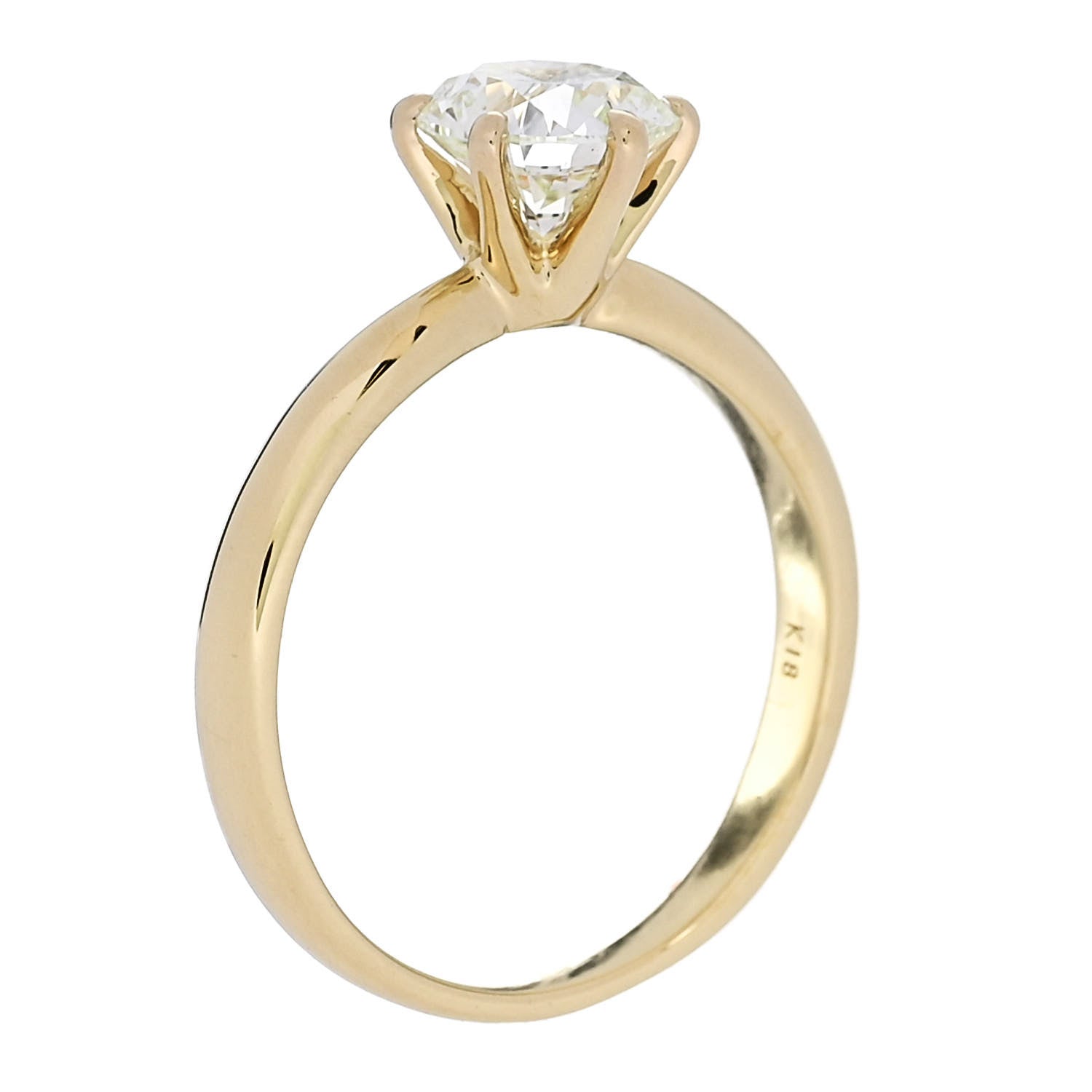 Parker & West by FASHIONPHILE 18K Yellow Gold Diamond 1.24ct Solitaire Engagement Ring 53 6.25 6 of 10