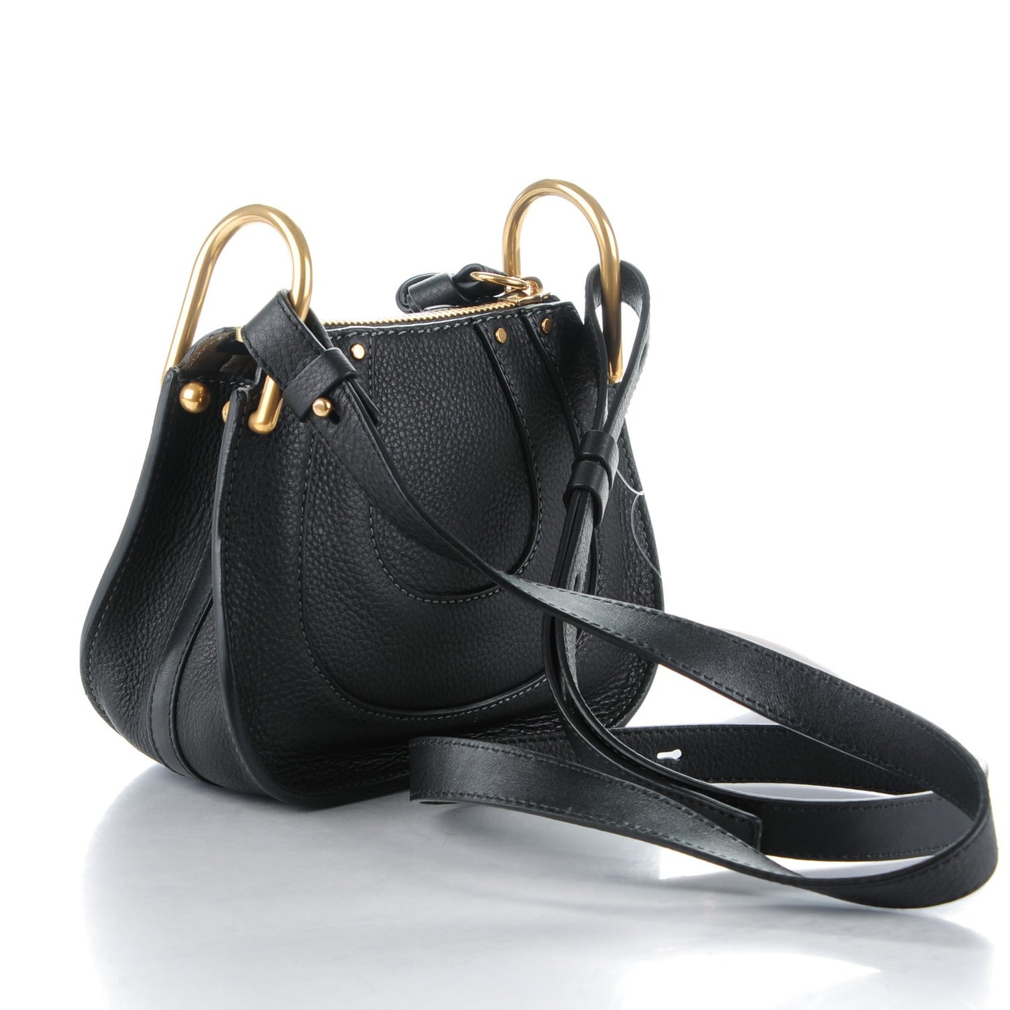 Grained Calfskin Nano Hayley Hobo Black
