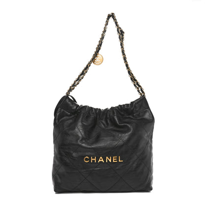 Chanel Shiny Calfskin Quilted Small Chanel 22 Black 1 of 11