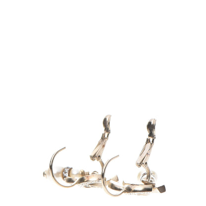 Chanel Enamel Crystal Pearl CC Earrings Gold 5 of 6