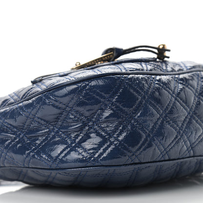 Marc Jacobs Patent Quilted Goatskin Ursula Hobo Midnight 10 of 12