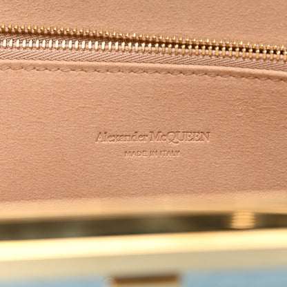 Alexander McQueen ALEXANDER MCQUEEN Calfskin Crocodile Embossed Knuckle Flat Clutch Light Blue 7 of 10