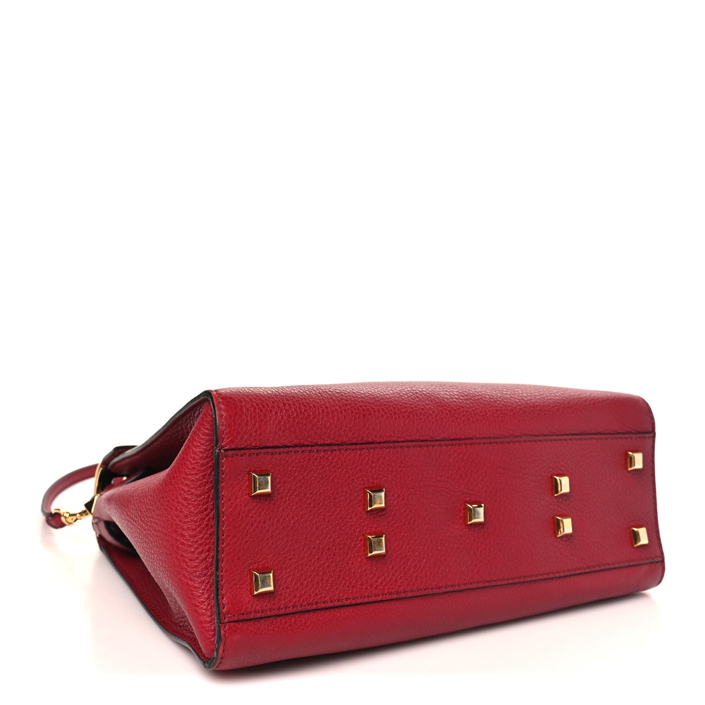 Grained Calfskin Medium My Rockstud Frame Bag Rosso Valentino