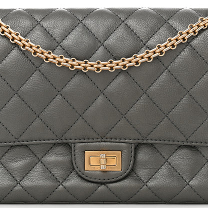 Chanel Metallic Calfskin Quilted 2.55 Reissue 226 Flap Charcoal 8 of 10