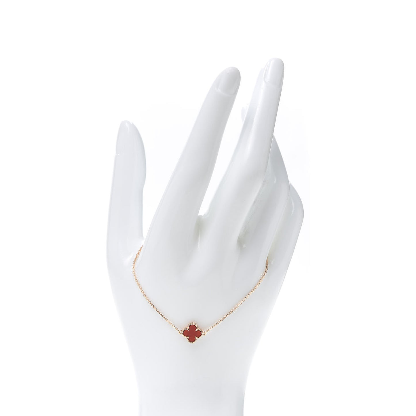 18K Rose Gold Carnelian Sweet Alhambra Bracelet