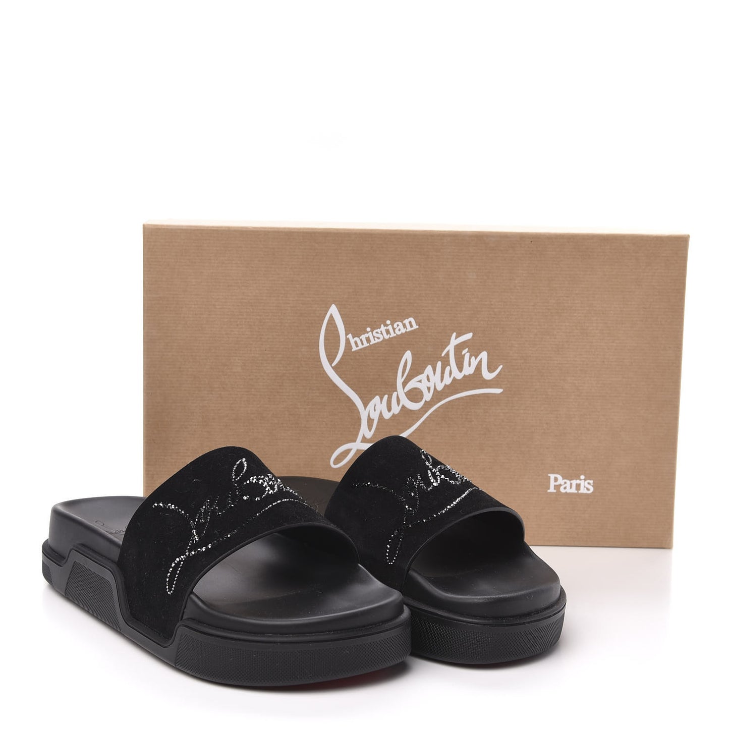 Suede Crystal Womens Dear Pool Platform Slide Sandals 43 Black