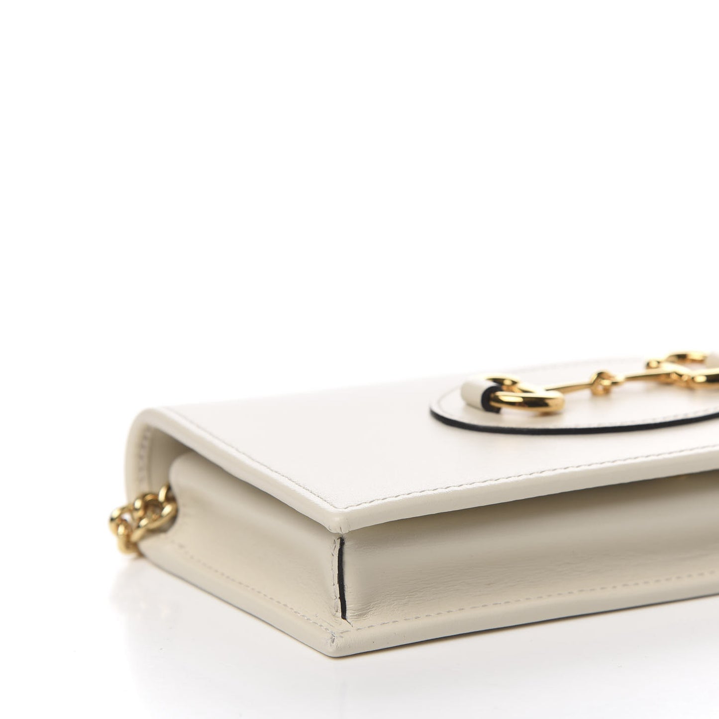 Boarded Plutone Calfskin Horsebit 1955 Wallet On Chain Mystic White