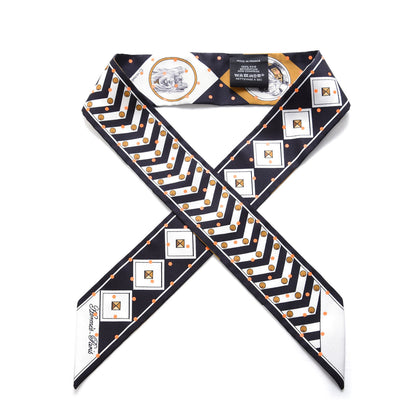 Hermes Silk Colliers Et Chiens Twilly Black Gold White 1 of 3