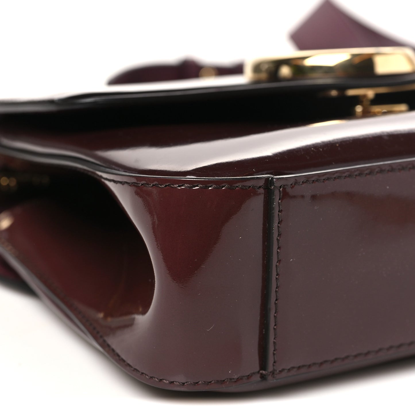 Spazzolato Sfumato Calfskin Small C Double Carry Burnt Brown