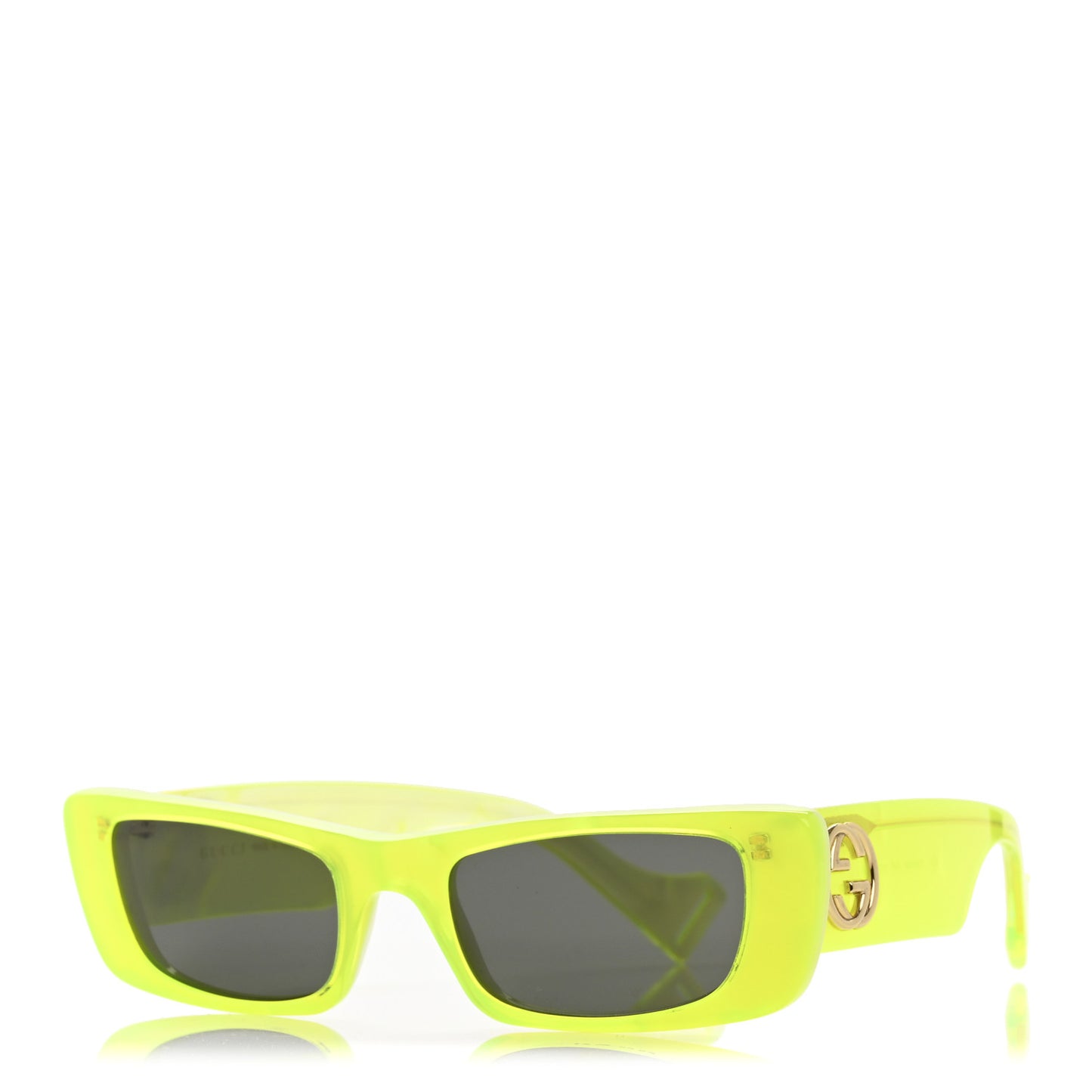 Acetate Rectangular Sunglasses GG0516S Fluorescent Yellow