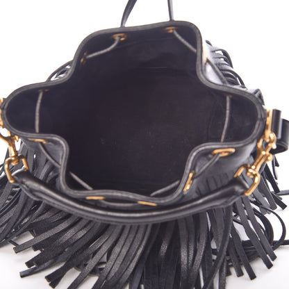 Saint Laurent Calfskin Small Emmanuelle Fringe Hobo Bag Black 6 of 8