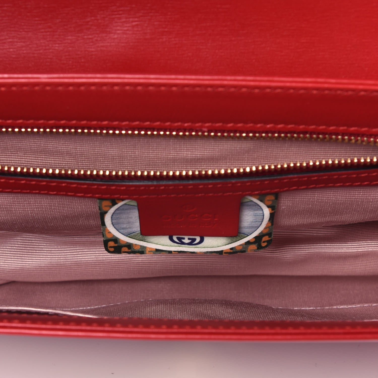 Gucci Vitello Palmellato Lux Crystal Medium Rajah Shoulder Bag Hibiscus Red Multicolor 6 of 10