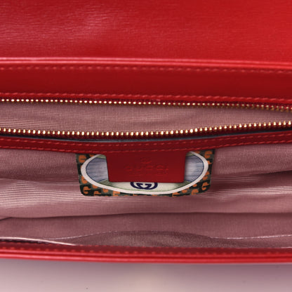 Gucci Vitello Palmellato Lux Crystal Medium Rajah Shoulder Bag Hibiscus Red Multicolor 6 of 10