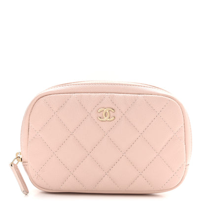 Chanel Caviar Quilted Small Curvy Pouch Cosmetic Case Light Pink 1 of 8
