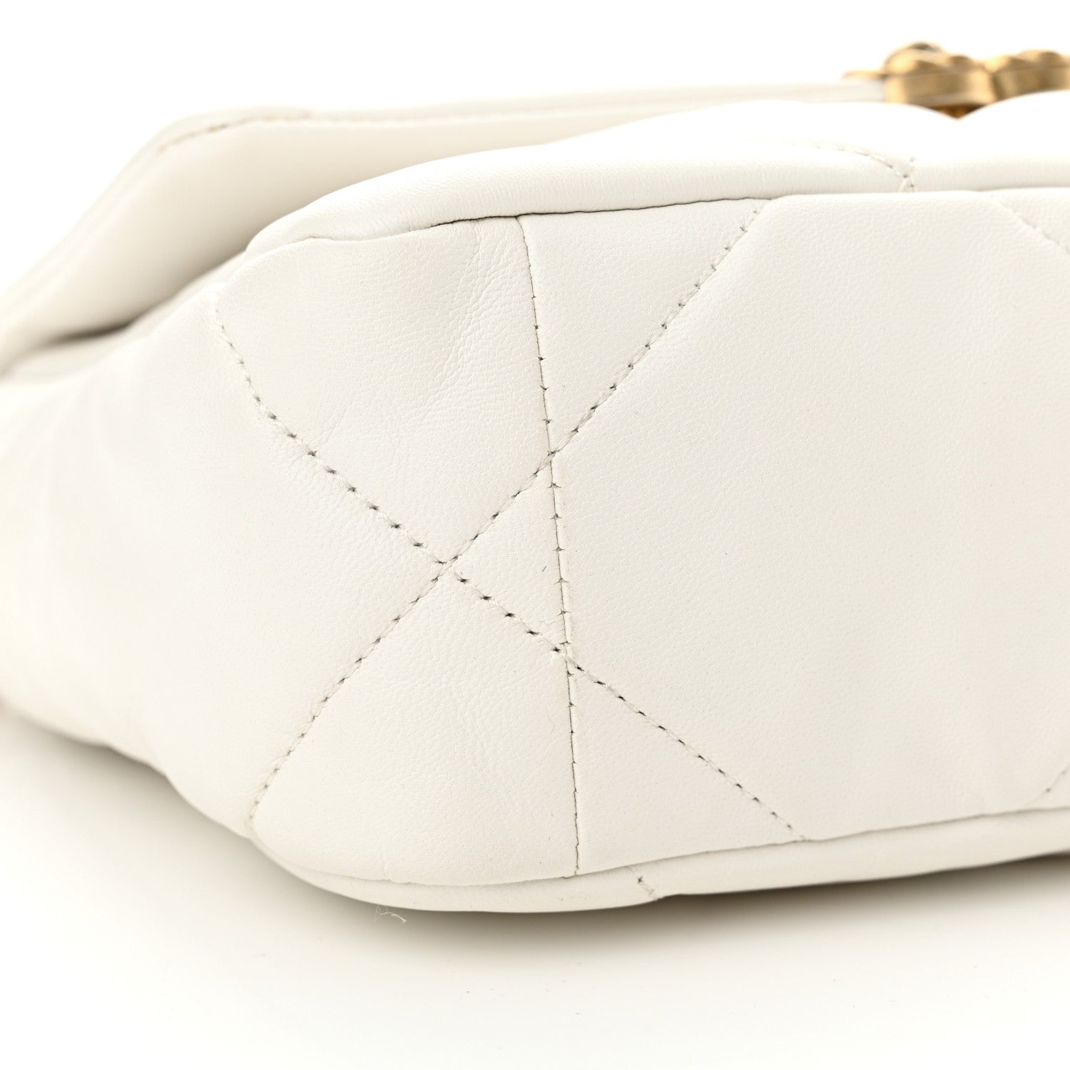 Chanel Goatskin Quilted Medium Chanel 19 Flap White 9 of 12