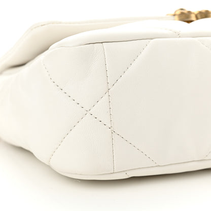 Chanel Goatskin Quilted Medium Chanel 19 Flap White 9 of 12