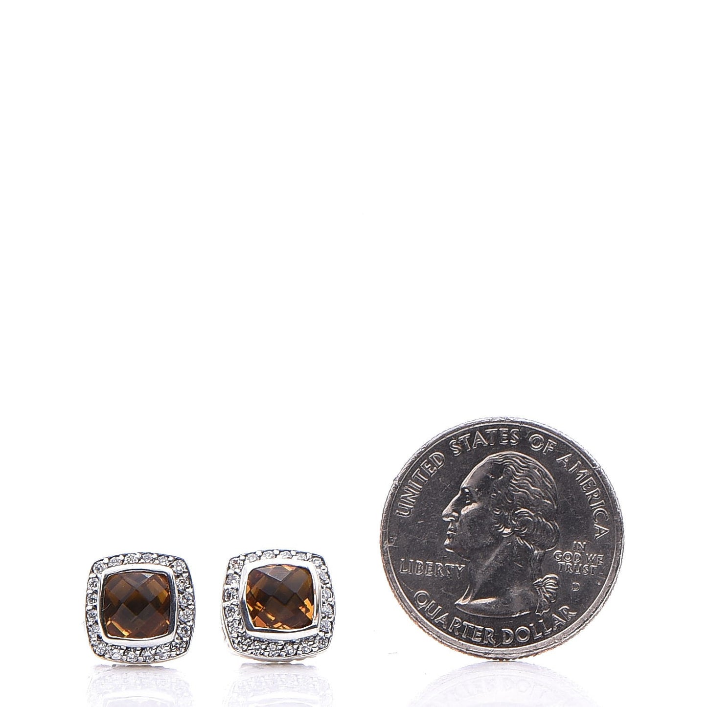 Sterling Silver Diamond Citrine 5mm Petite Albion Earrings