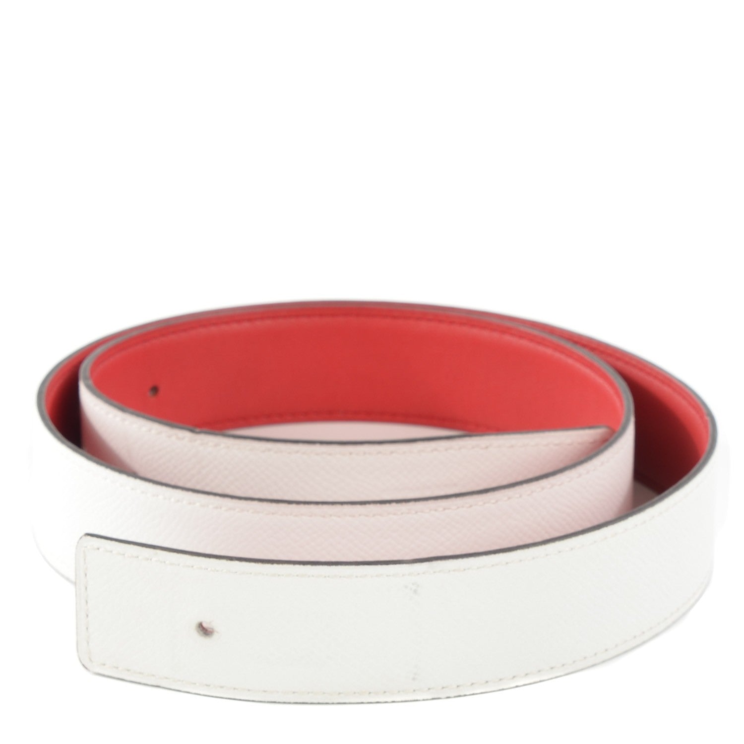 Hermes Epsom Swift 32mm Belt Strap 85 White Vermillion 1 of 5