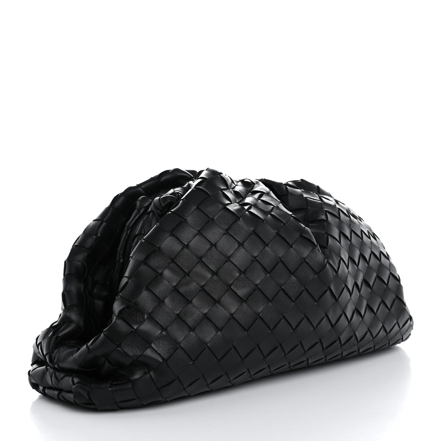 Nappa Maxi Intreccio The Pouch Oversized Clutch Black