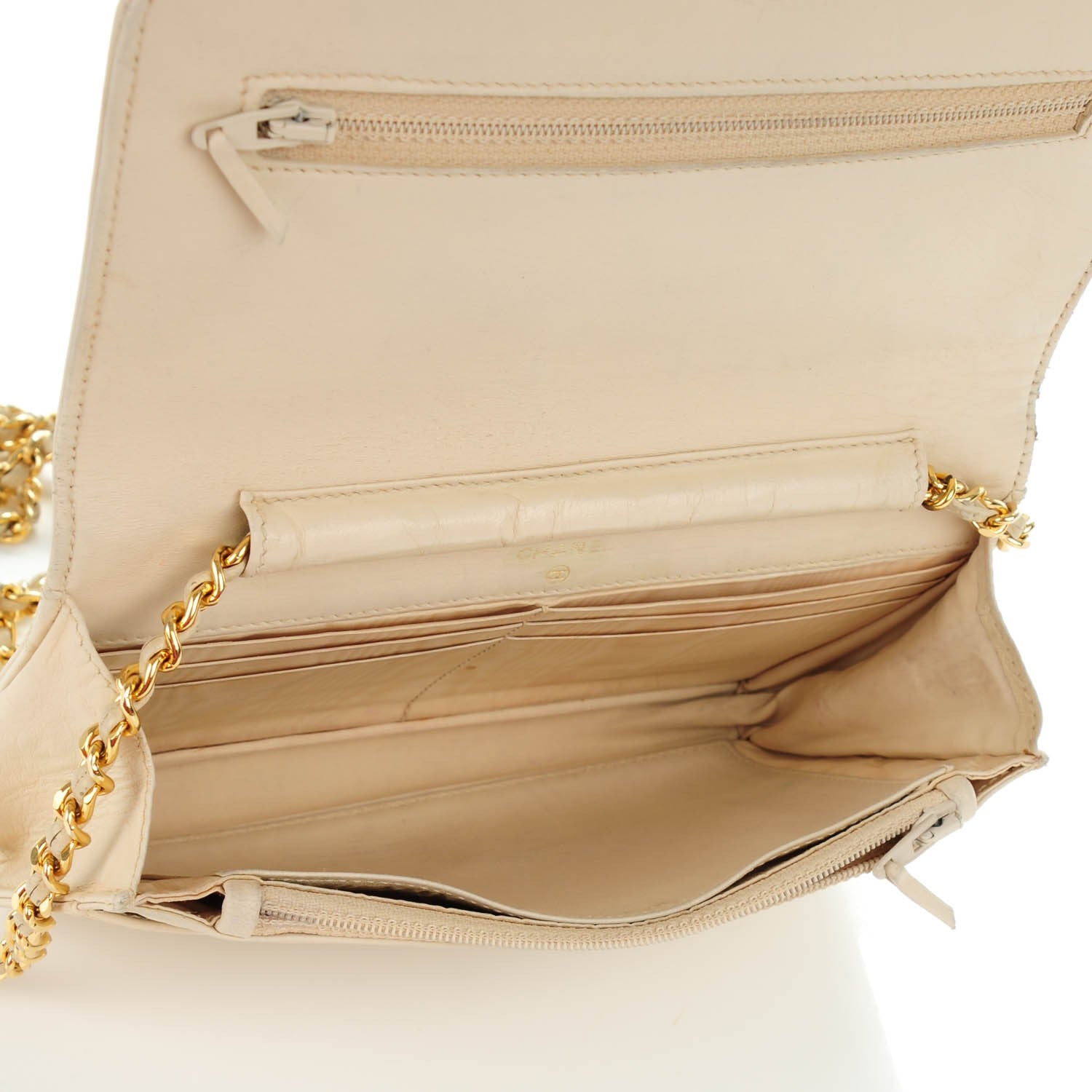 Chanel Caviar Timeless CC Wallet On Chain WOC Beige Clair 5 of 10