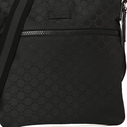 Gucci Nylon Monogram Medium Flat Messenger Bag Black 9 of 11