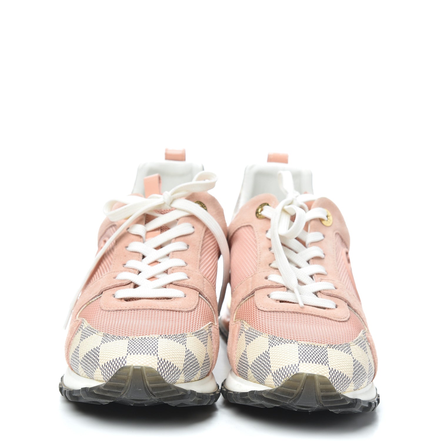 Louis Vuitton Suede Damier Azur Run Away Sneakers 39 Pink 2 of 7