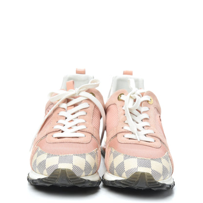 Louis Vuitton Suede Damier Azur Run Away Sneakers 39 Pink 2 of 7