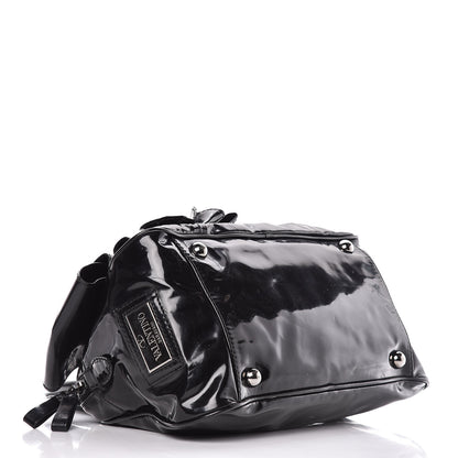 Valentino Garavani Patent Lacca Bow Bowler Tote Black 4 of 11