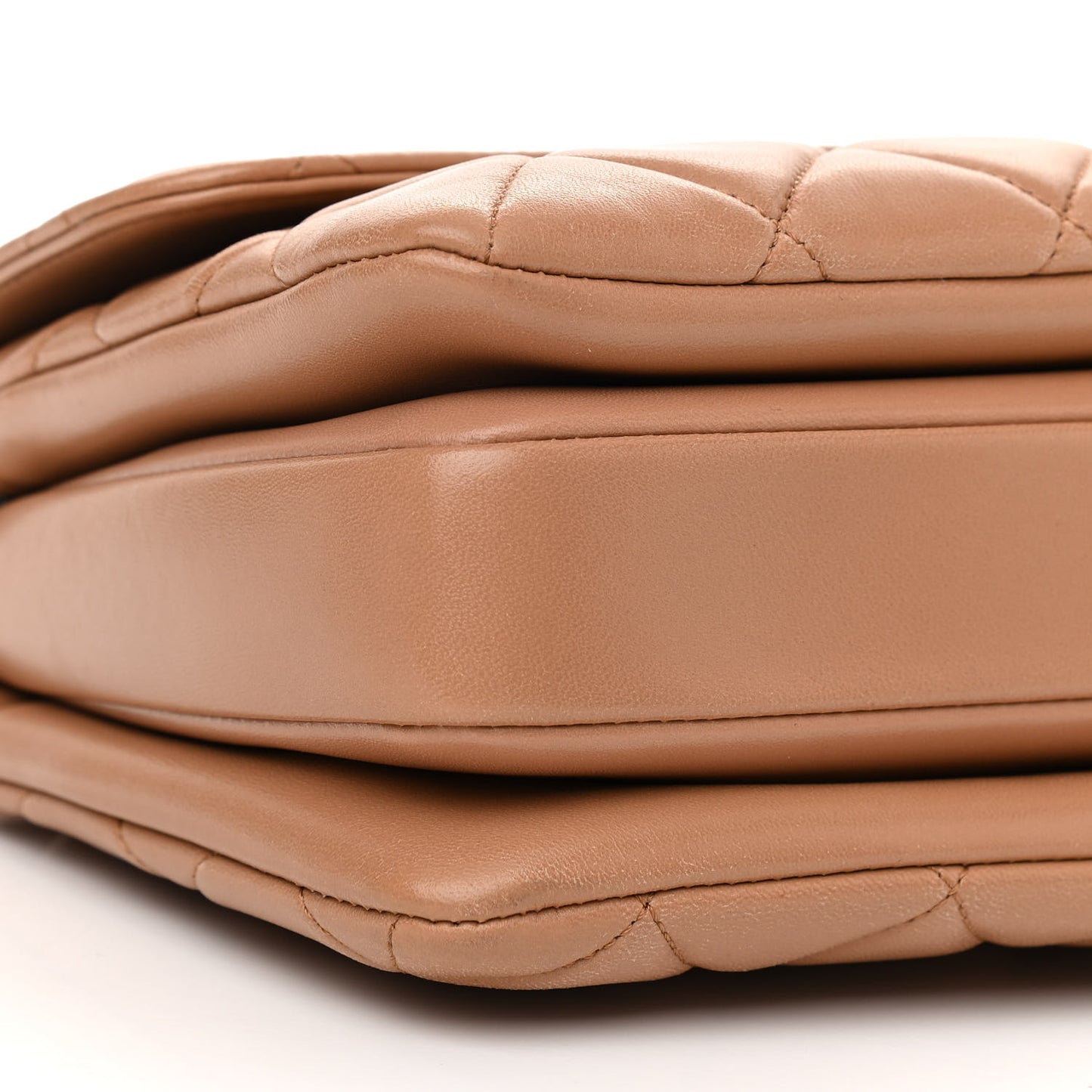 Lambskin Quilted Small Trendy CC Flap Dual Handle Bag Camel