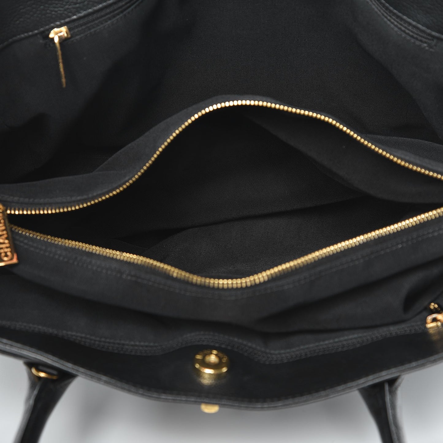 Calfskin Cerf Executive Shopper Tote Black