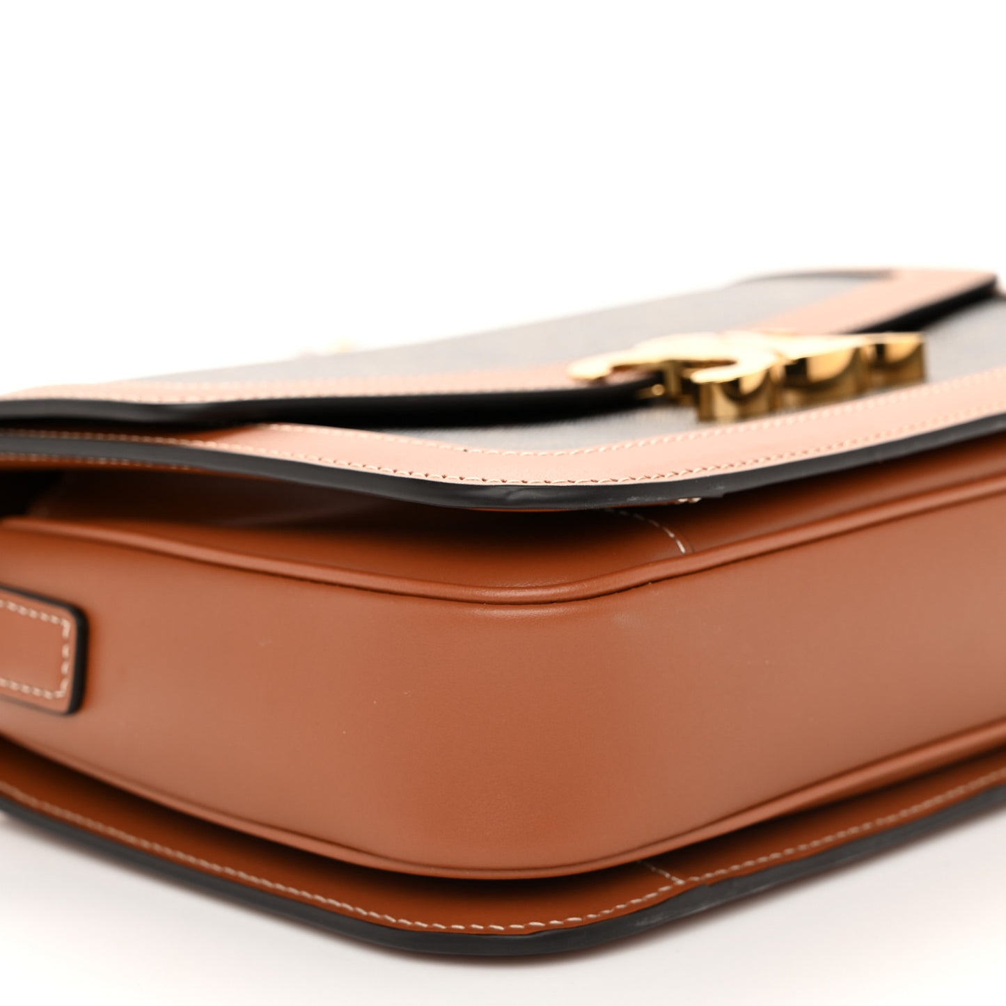 Triomphe Canvas Calfskin Medium Triomphe Bag Tan