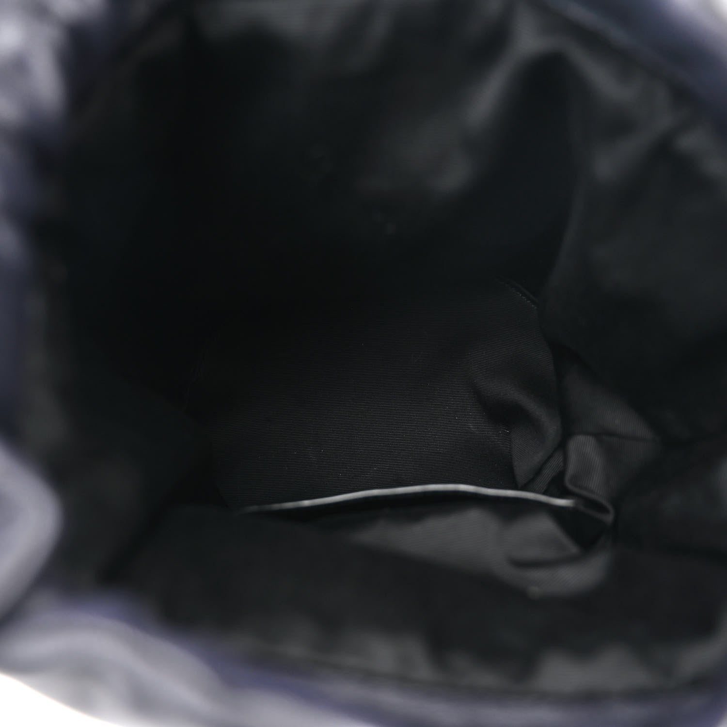 Saint Laurent Lambskin Striped Drawstring Bag Black Beige 5 of 10