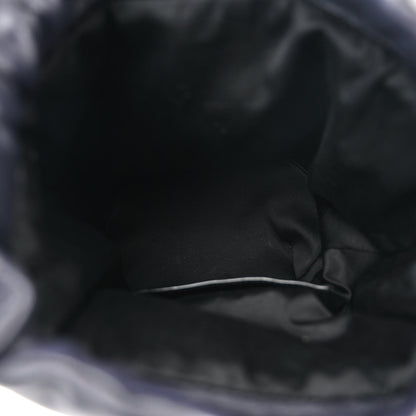 Saint Laurent Lambskin Striped Drawstring Bag Black Beige 5 of 10