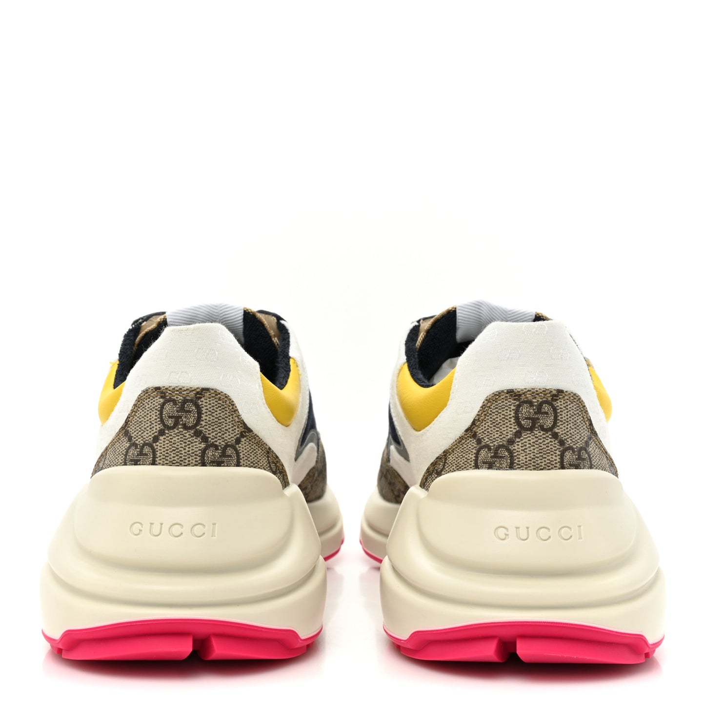 GG Supreme Monogram Mix Monogram Mens Rhyton Sneakers 9.5 London Blue Beige Sun Yellow