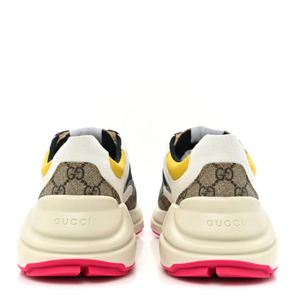 Gucci GG Supreme Monogram Mix Monogram Mens Rhyton Sneakers 9.5 London Blue Beige Sun Yellow 4 of 8