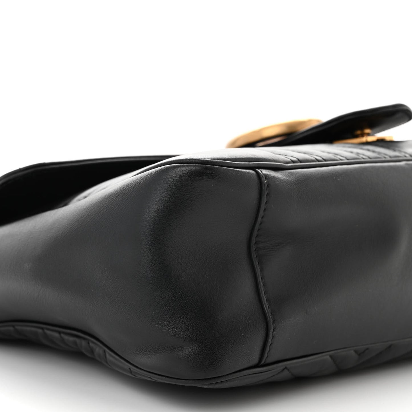 Calfskin Matelasse Large GG Marmont Shoulder Bag Black
