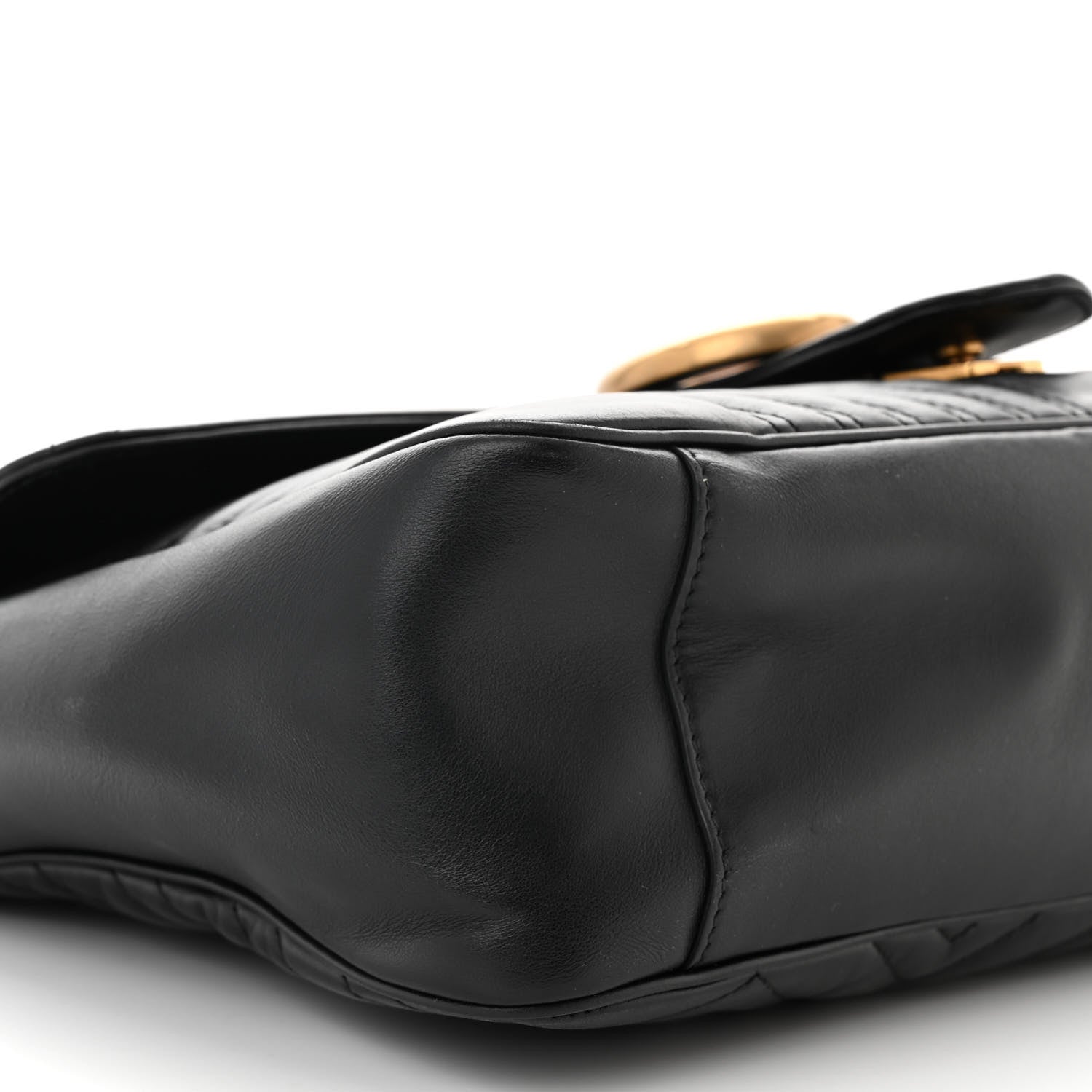 Gucci Calfskin Matelasse Large GG Marmont Shoulder Bag Black 9 of 11