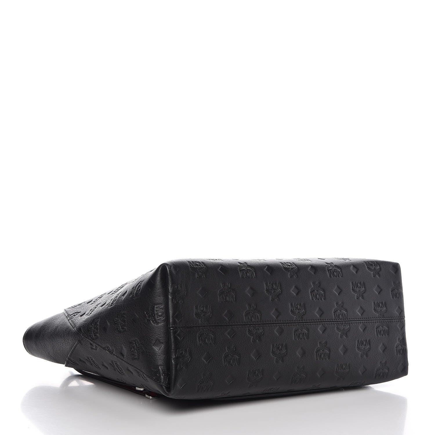 MCM Calfskin Ottomar Monogram Medium Klara Shopper Tote Black 4 of 7