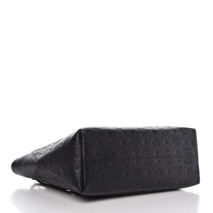 MCM Calfskin Ottomar Monogram Medium Klara Shopper Tote Black 4 of 7
