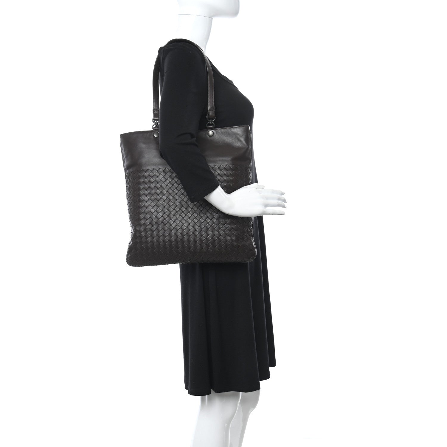 Bottega Veneta Nappa Intrecciato Flat Shoulder Bag Ebano 2 of 12