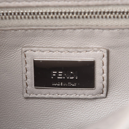 Fendi Nappa Embroidered Flower Scalloped Mini Peekaboo Iconic Satchel Grigio Polvere 8 of 10