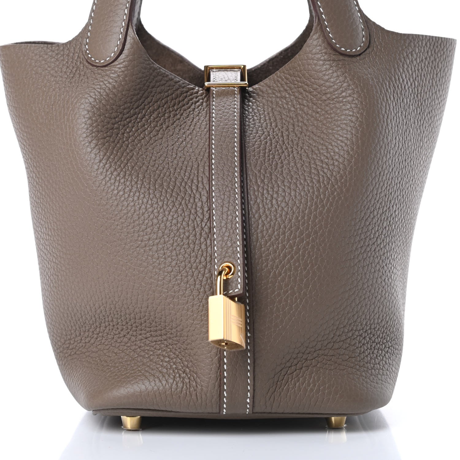 Hermes Taurillon Clemence Picotin Lock 18 PM Etoupe 8 of 11