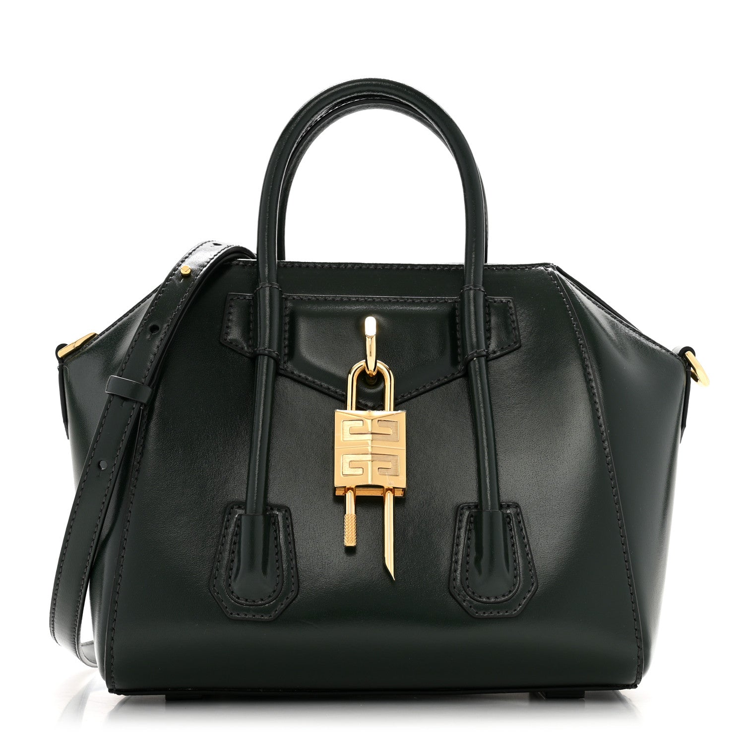 Givenchy Box Calfskin Mini Lock Antigona Shoulder Bag Green Forest 1 of 10